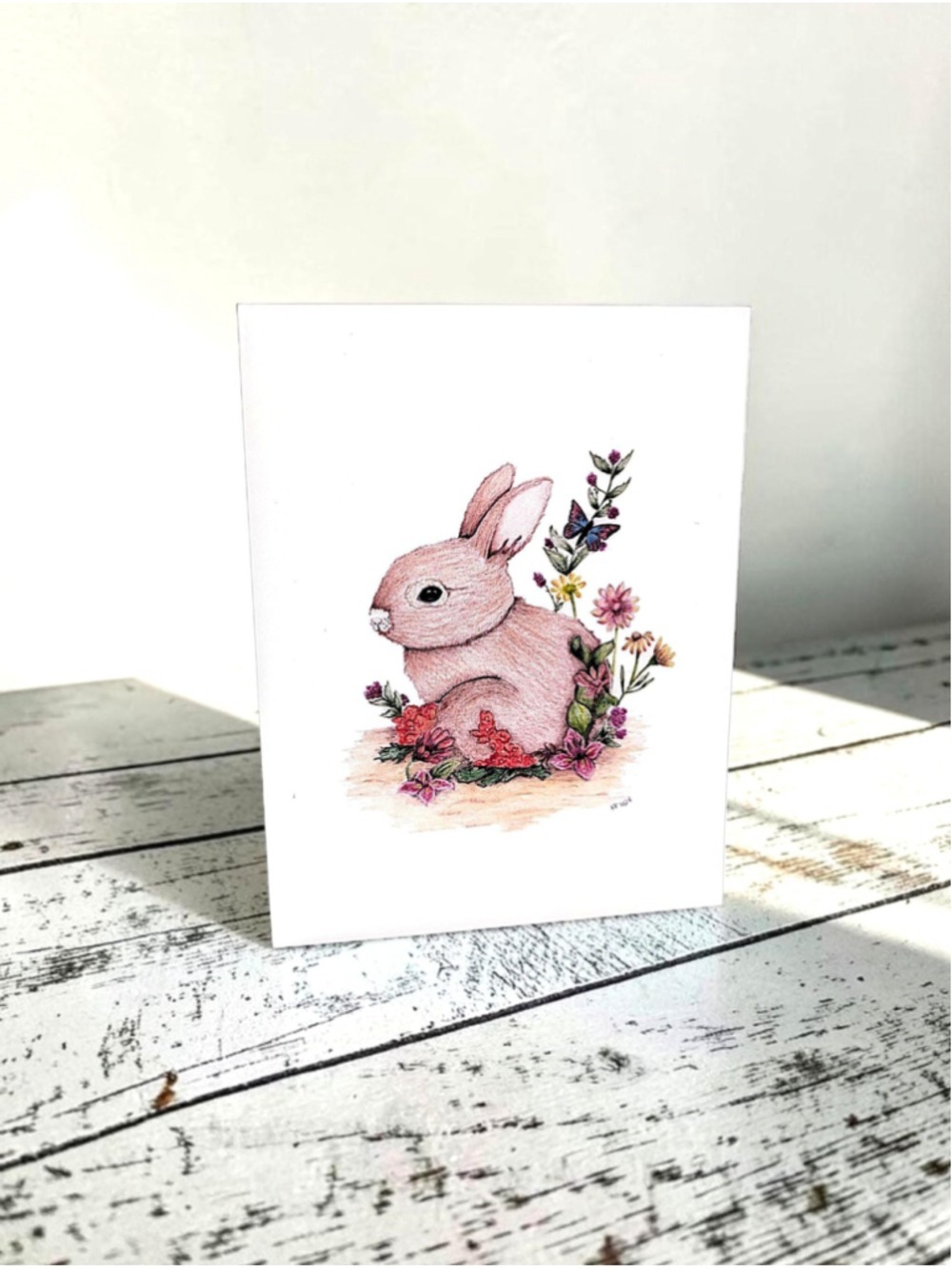 Floral Bunny Notecards 4.25 x 5.5 - Picture 4 of 5